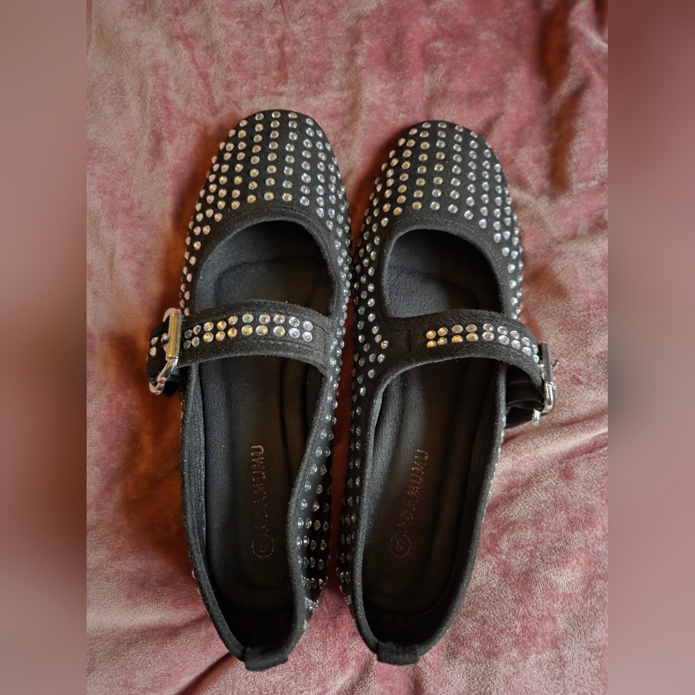 Black Flats with Silver Studs